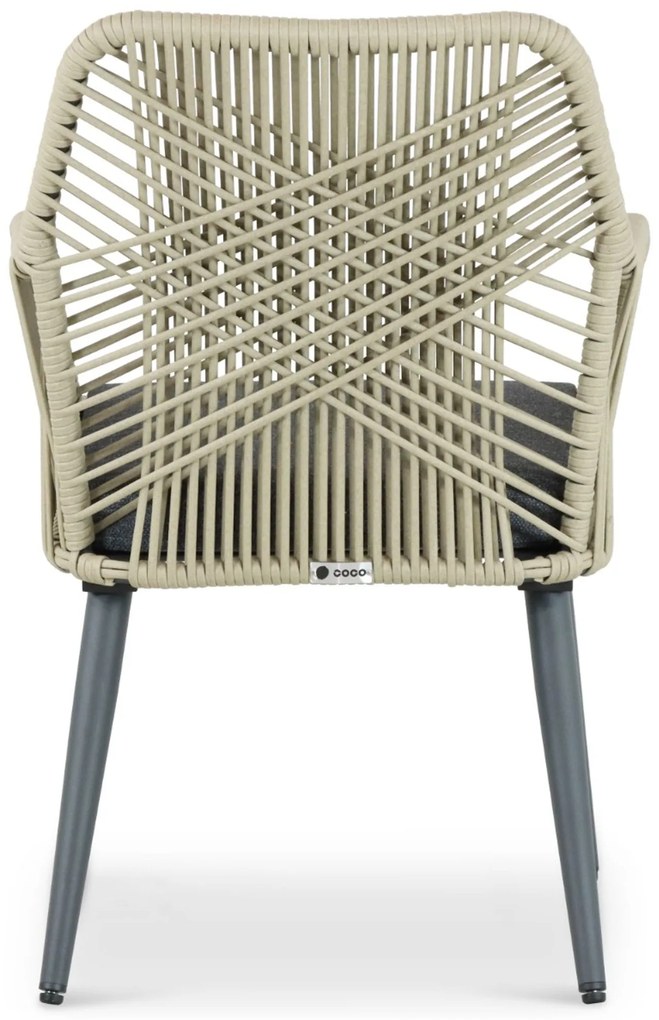 Tuinstoel Aluminium/rope Taupe-naturel-bruin Coco Vedra