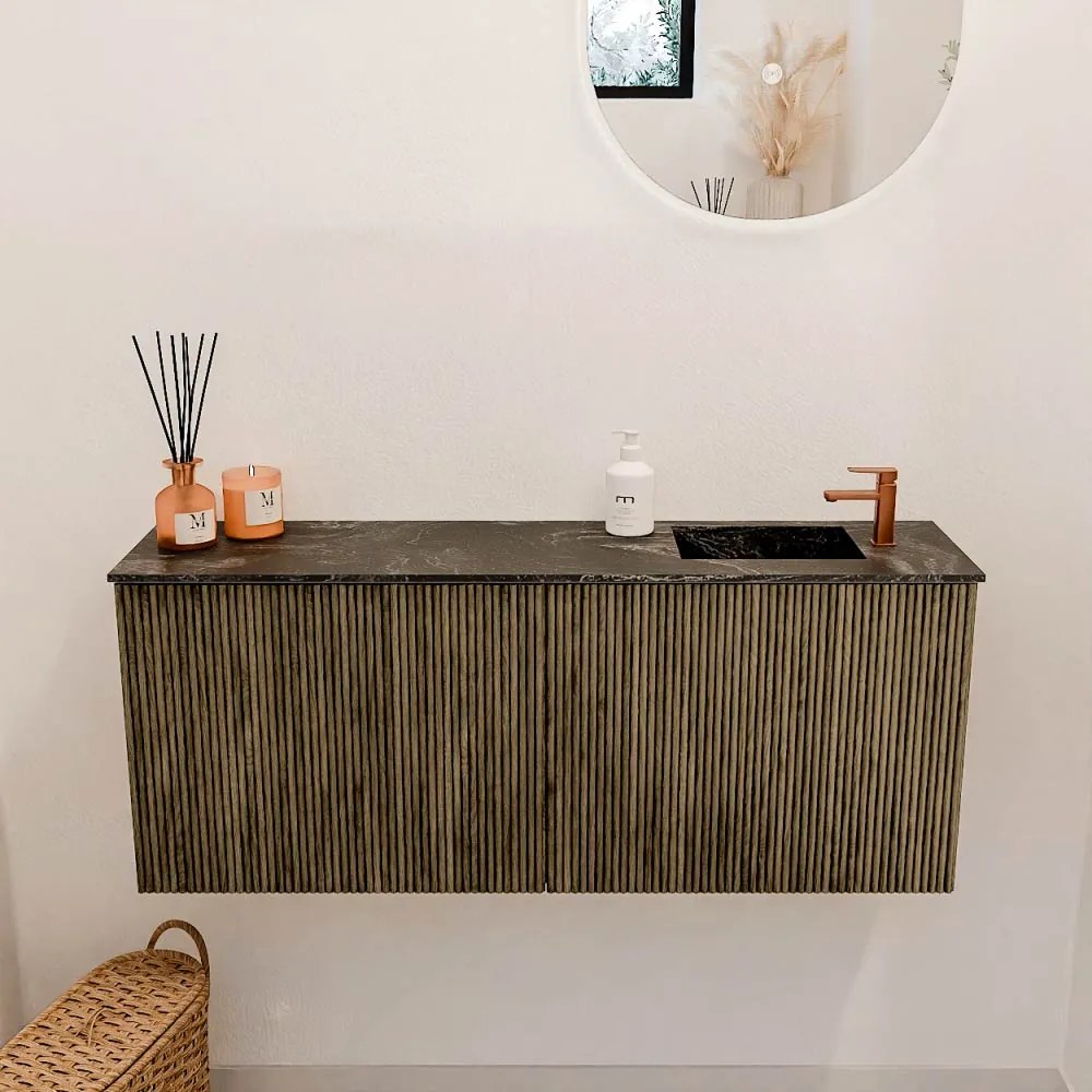 Mondiaz Joya DLux 100cm toiletmeubel dusk met wastafel faye rechts 1 kraangat lava