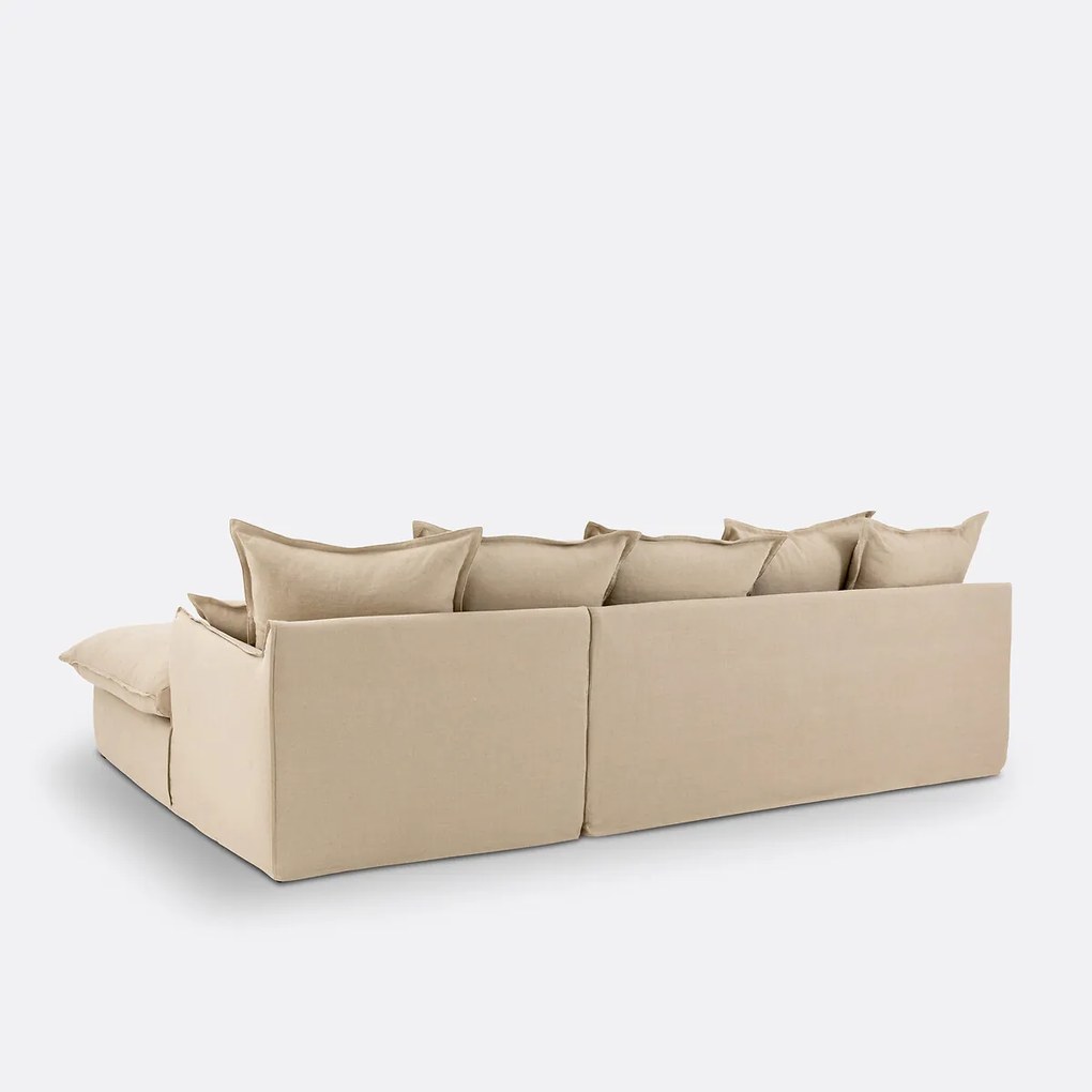 Slaapbank, 4 zits, Comfort Bultex®, afneembare hoezen, linnen, ODNA