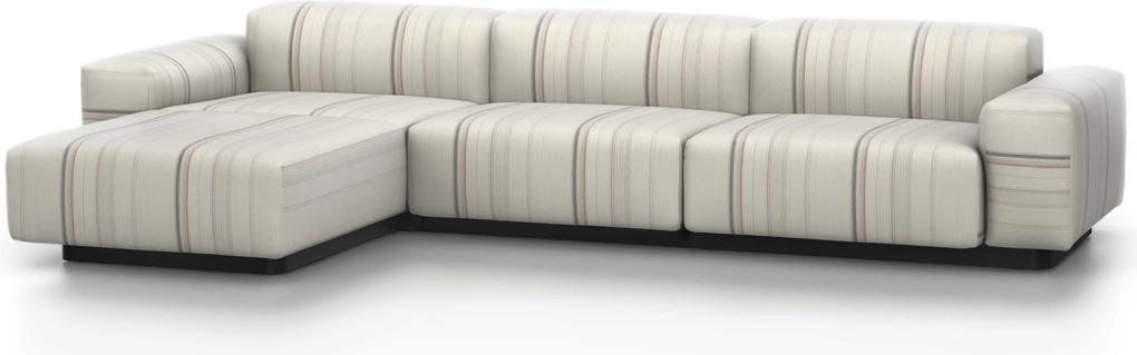 Vitra Soft Modular Sofa bank Ch Longue Aura Stripes lage armleun