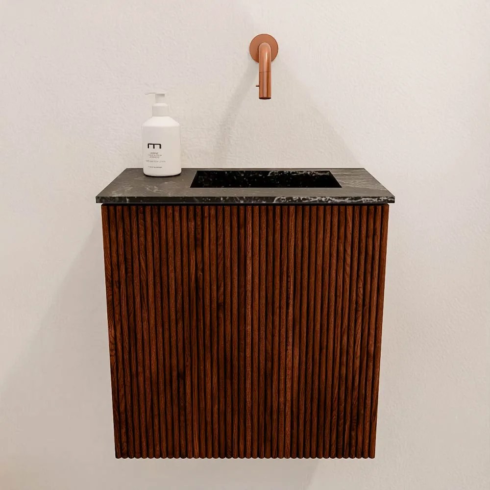 Mondiaz Joya DLux 40cm toiletmeubel ruby met wastafel faye rechts zonder kraangat lava