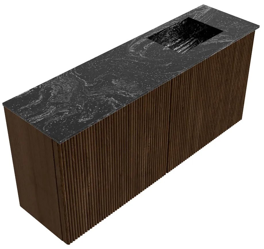 Mondiaz Joya DLux 90cm toiletmeubel walnut met wastafel faye rechts 1 kraangat lava