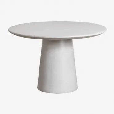 Ronde Eettafel Ø120 Cm In Cement Noemi Zand Grijs - Sklum