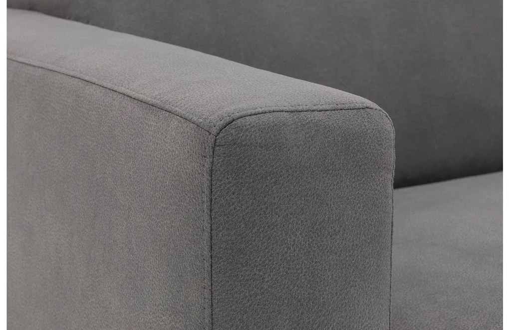 Goossens My Style grijs, microvezel, 2,5-zits, stijlvol landelijk met chaise longue rechts