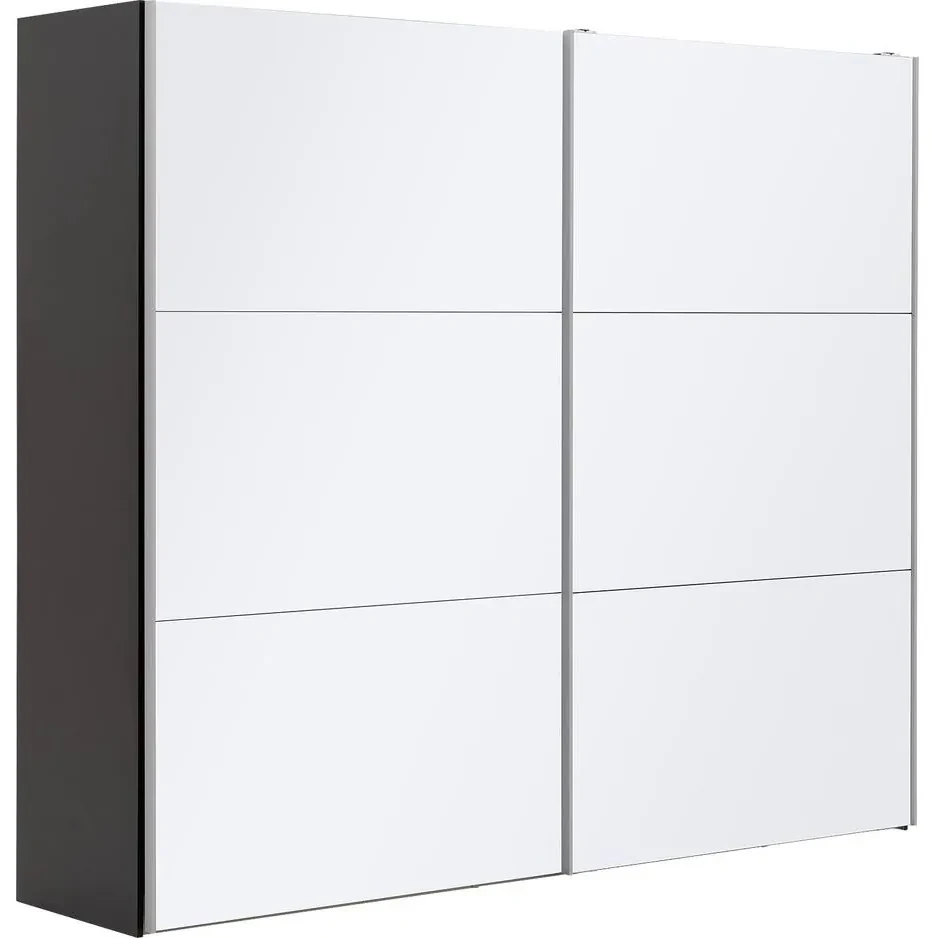 Goossens Kledingkast Easy Storage Sdk, 253 cm breed, 220 cm hoog, 2x 3 paneel glas schuifdeuren