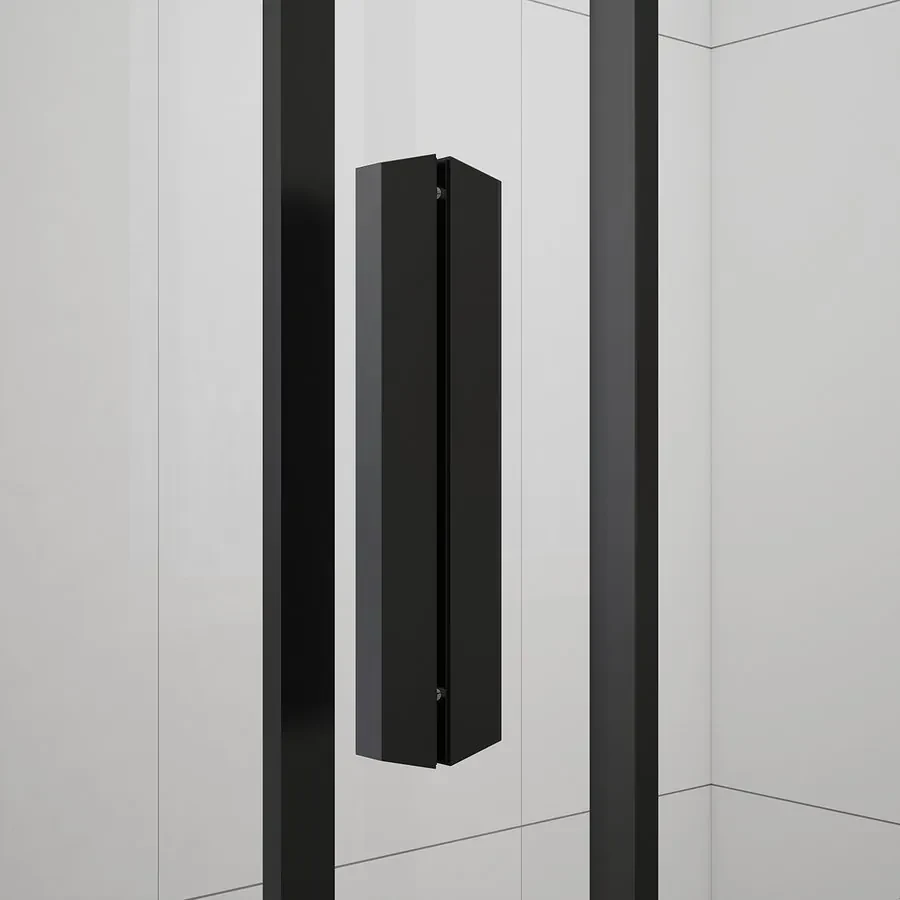 Polysan Easy Black kwartronde douchecabine 100x80cm zwart mat