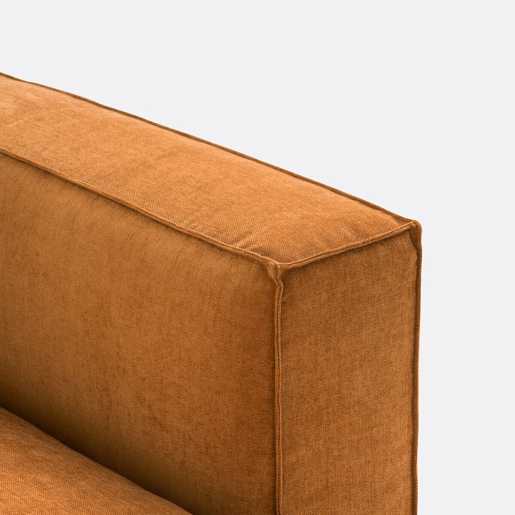 Element voor modulaire bank, in gestructueerd fluweel, Seven