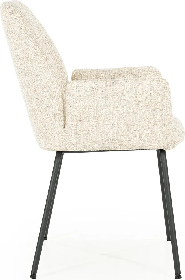 Eleonora Indy Stoel Met Armleuningen Beige Geweven Stof