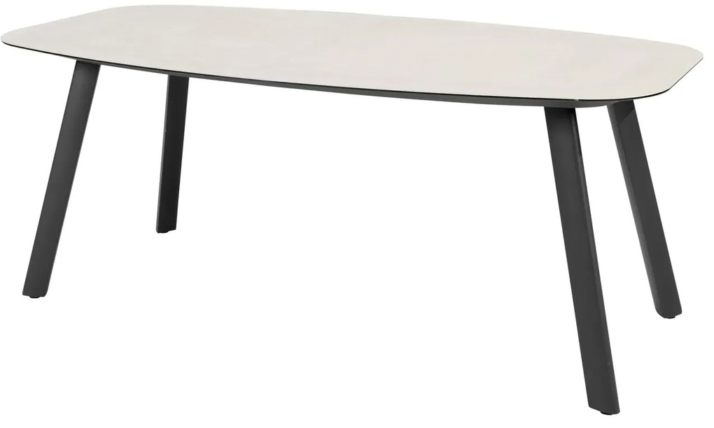 Taste by 4 Seasons Manolo tuintafel antraciet met geprint keramisch blad 180 x 95 cm Tuintafel   beige weerbestendig