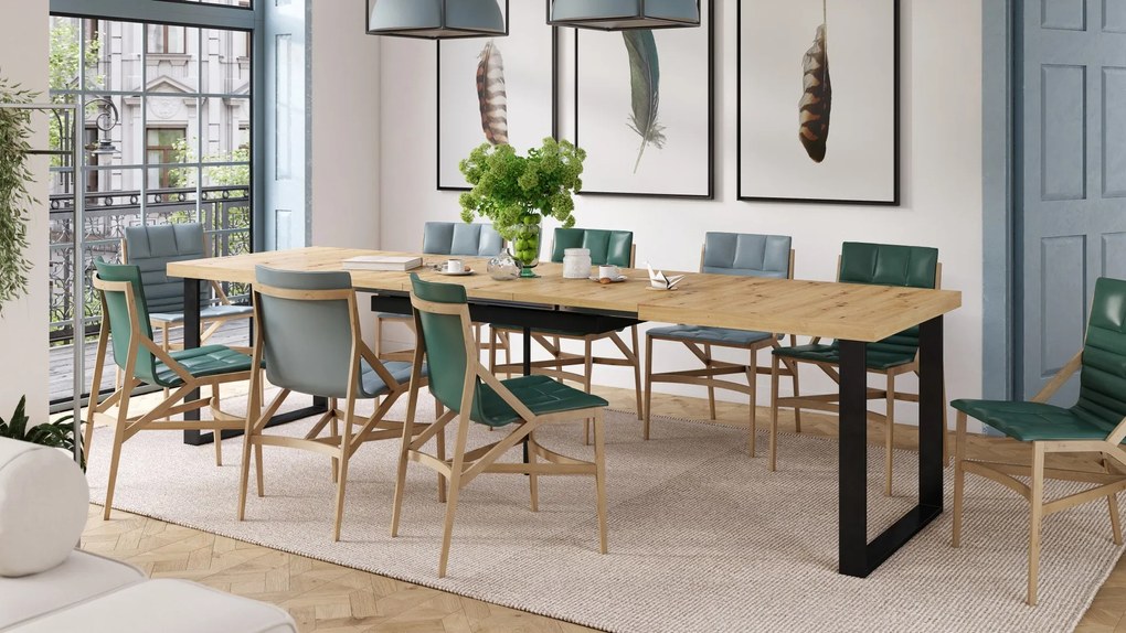 AVELLA Artisan Eik - LOFT TAFEL VOOR WOONKAMER/EETKAMER UITKLAPBAAR TOT 3,1 m!