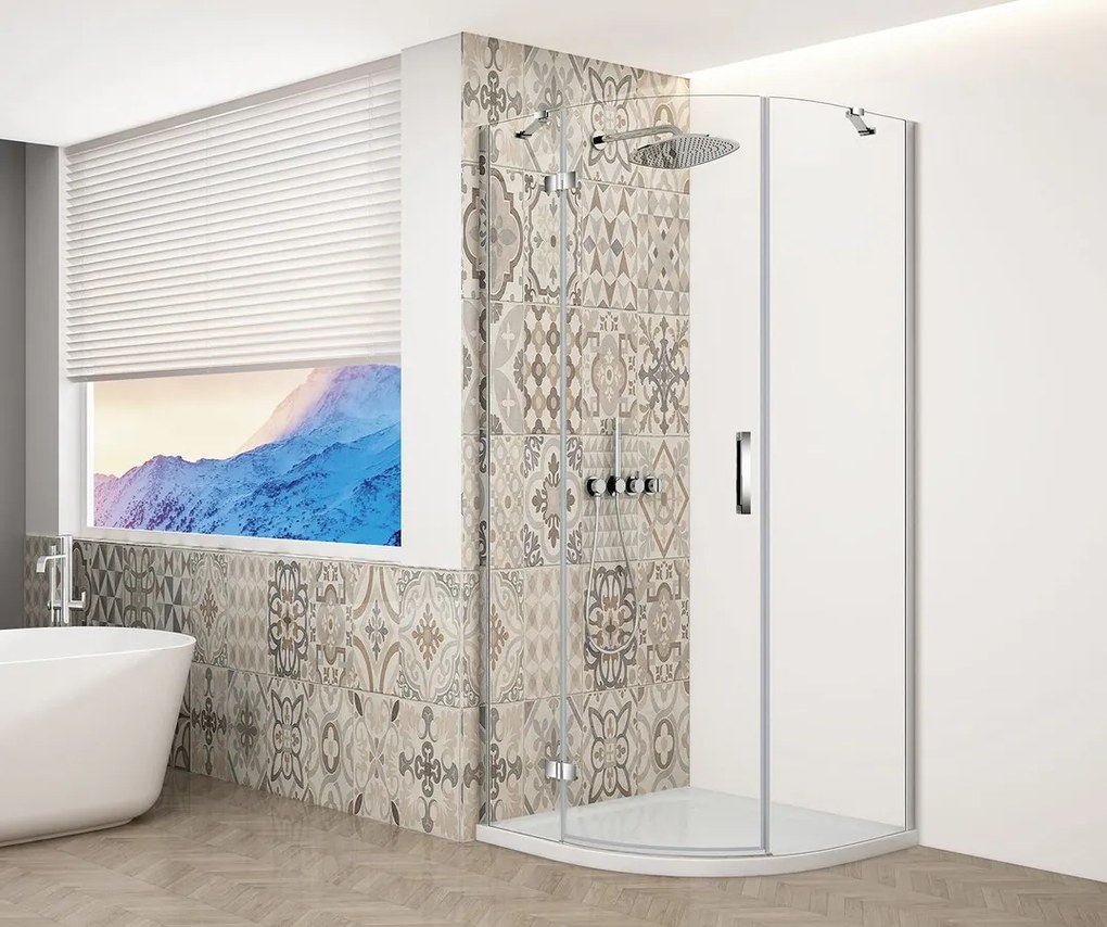 Gelco Trinity kwartronde douchecabine 90x90cm links helder glas chroom