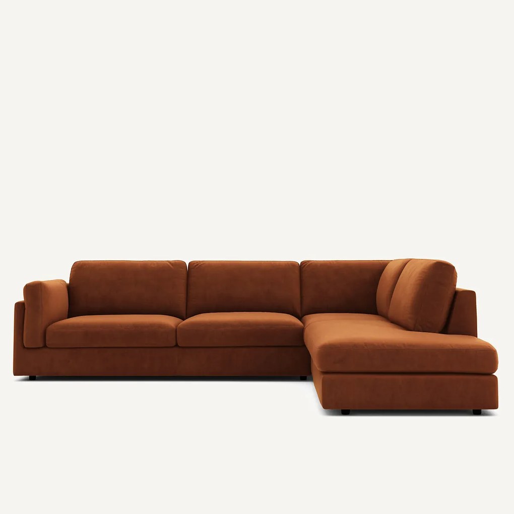 Hoekslaapbank met longchair van badstof, César