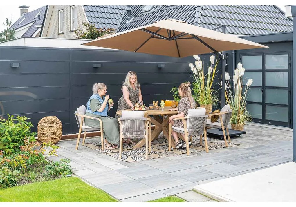 Garden Impressions Alora tuinset 7-delig - Tamako tuintafel ovaal 220x115 cm