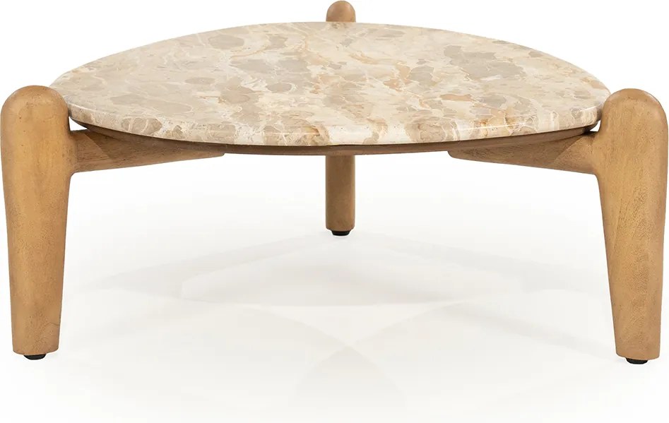 Salontafel Hout En Marmer S - 70 X 70cm.