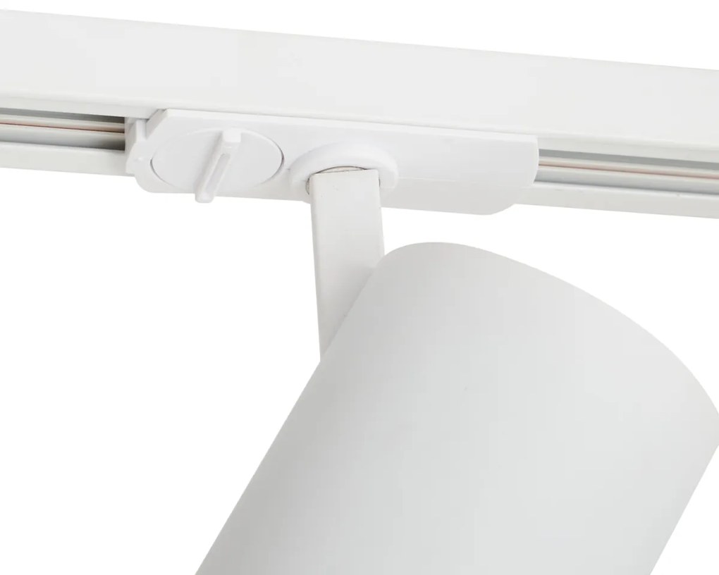 Moderne Spot / Opbouwspot / Plafondspot wit voor railsysteem 1-fase incl. LED - Iconic Mark Modern rond Binnenverlichting Lamp