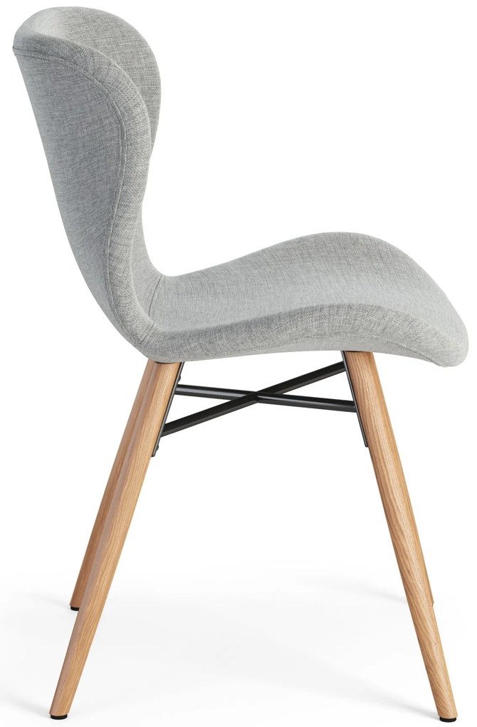 ALTEA Grijs (stof Rio 180)/poten natuur eiken – MODERNE STOEL VOOR WOONKAMER/EETKAMER/KEUKEN/KANTOOR