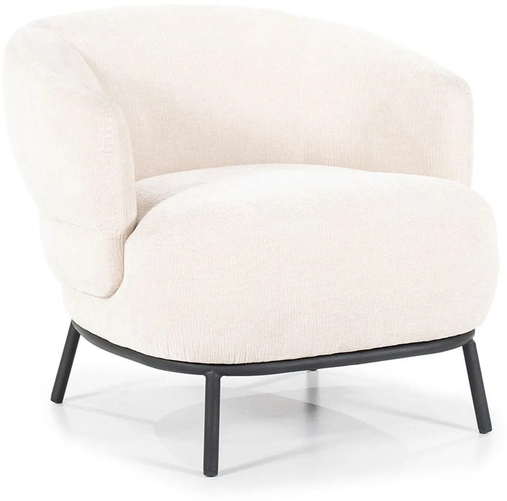 Eleonora David Zachte Fauteuil Beige Met Ronde Rug