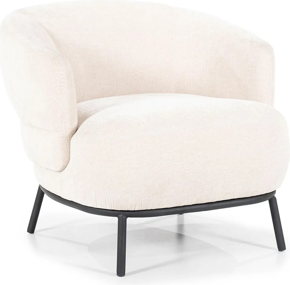 Zachte Fauteuil Beige Met Ronde Rug
