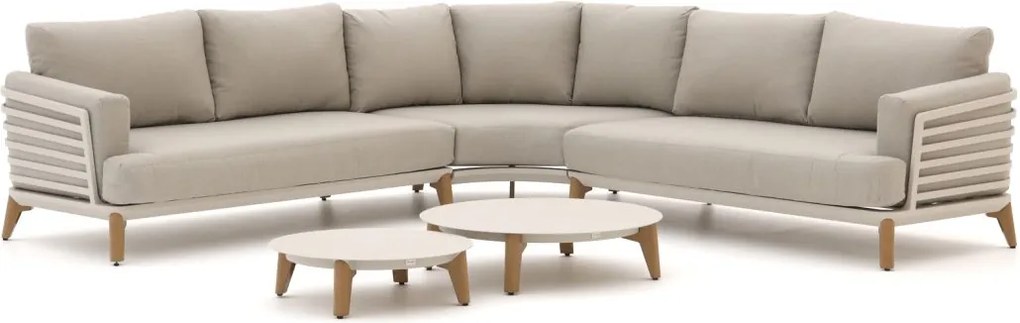 Hoek loungeset Bellagio  | 5 personen | Loungeset Beige | Hoekbank Aluminium | Kees Smit Tuinmeubelen