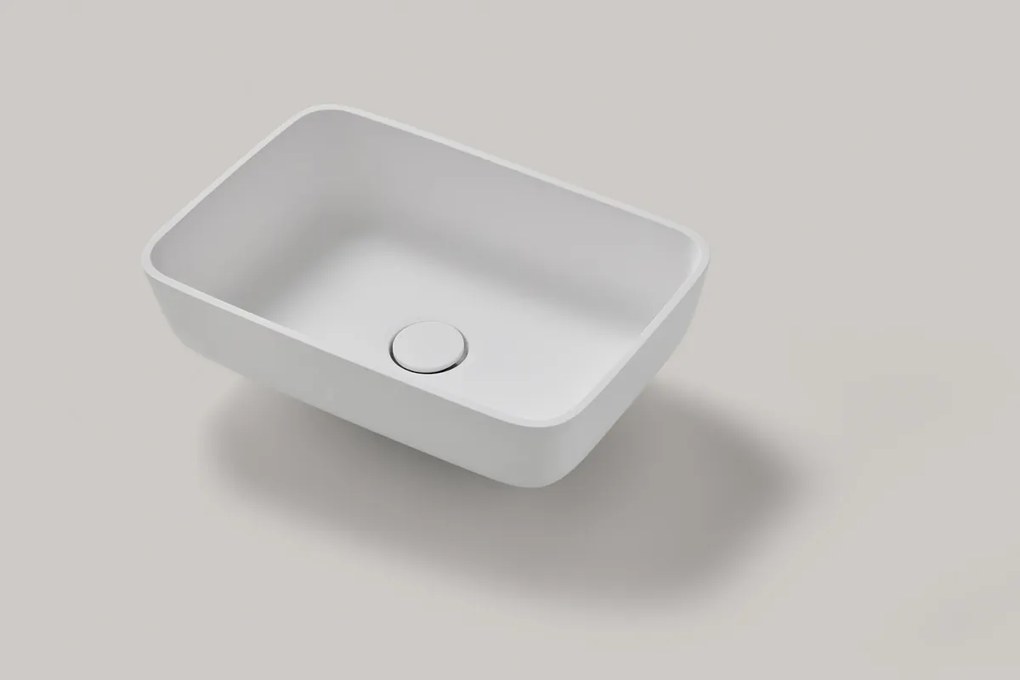 Resigres Lavabo 1301 waskom rechthoekig 50x35cm solid surface wit