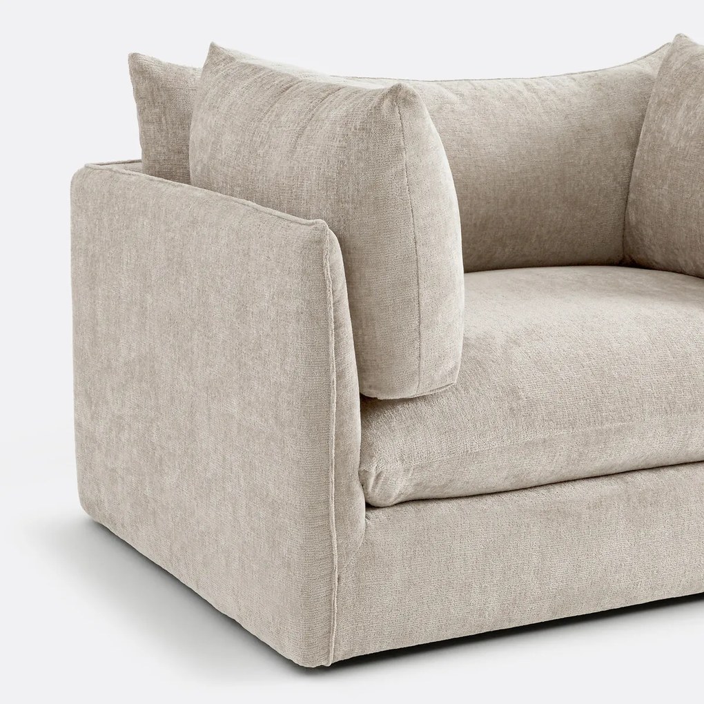 Bank 3-zit, getexureerd dik fluweel, Malo