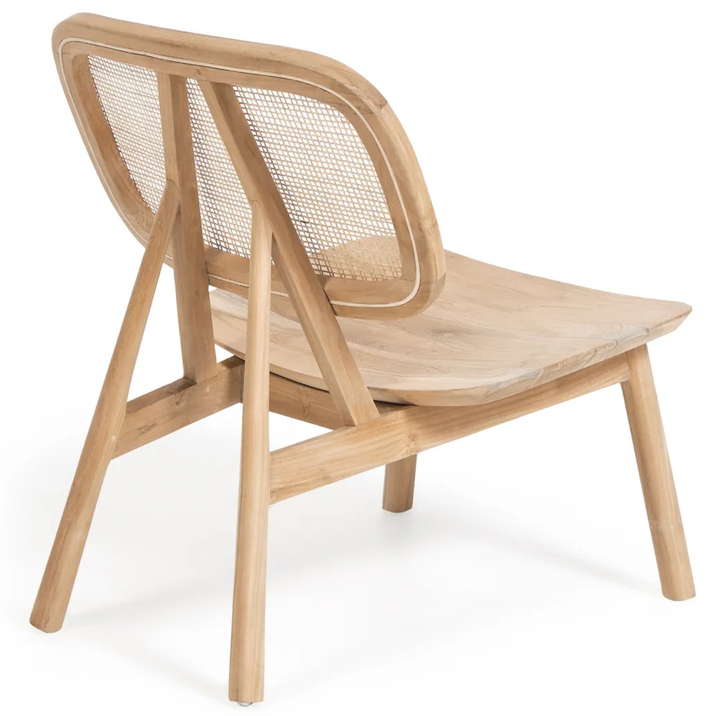 Kave Home Nadra Teak Design Fauteuil Met Rotan