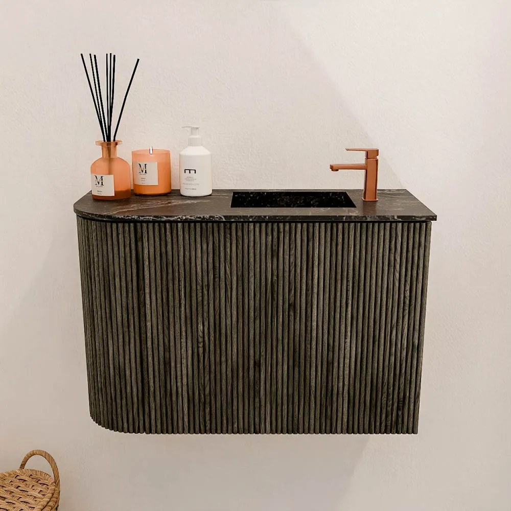 Mondiaz Joya DLux 60cm toiletmeubel ronding links shadow met wastafel faye rechts 1 kraangat lava