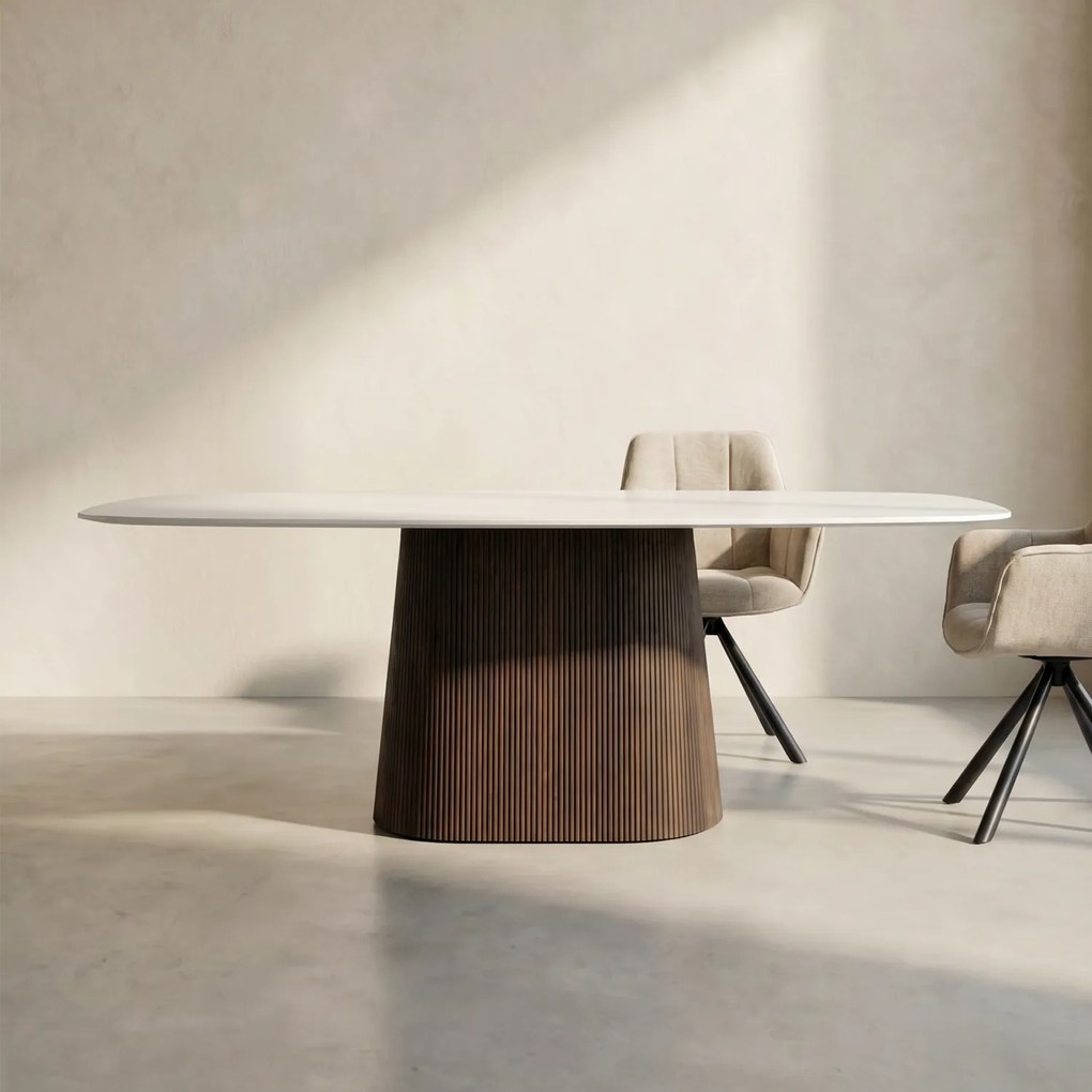 Deens Ovale Eettafel Keramiek - 215 X 105cm.
