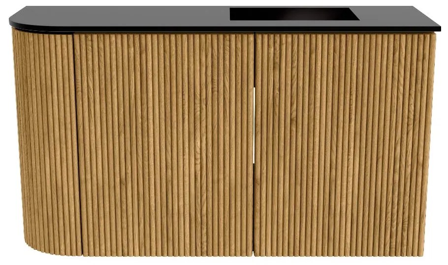 Mondiaz Joya 70cm toiletmeubel ronding links oak met wastafel faye rechts zonder kraangat urban