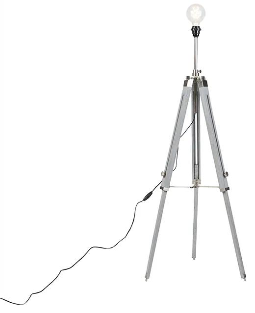 Landelijke vloerlamp driepoot grijs met staal - Cortin Landelijk / Rustiek Binnenverlichting Lamp