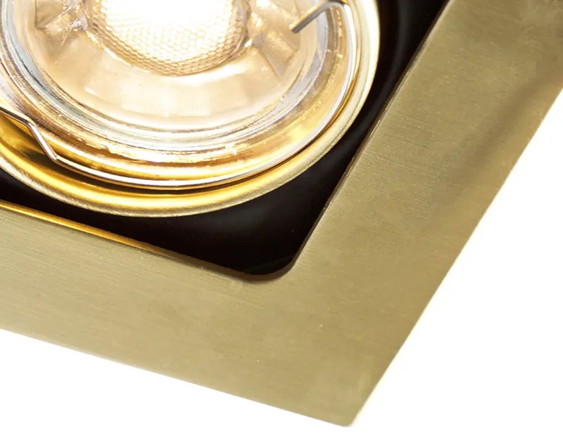 Smart inbouwspot messing vierkant incl. wifi GU10 - Artemis Design GU10 Binnenverlichting Lamp