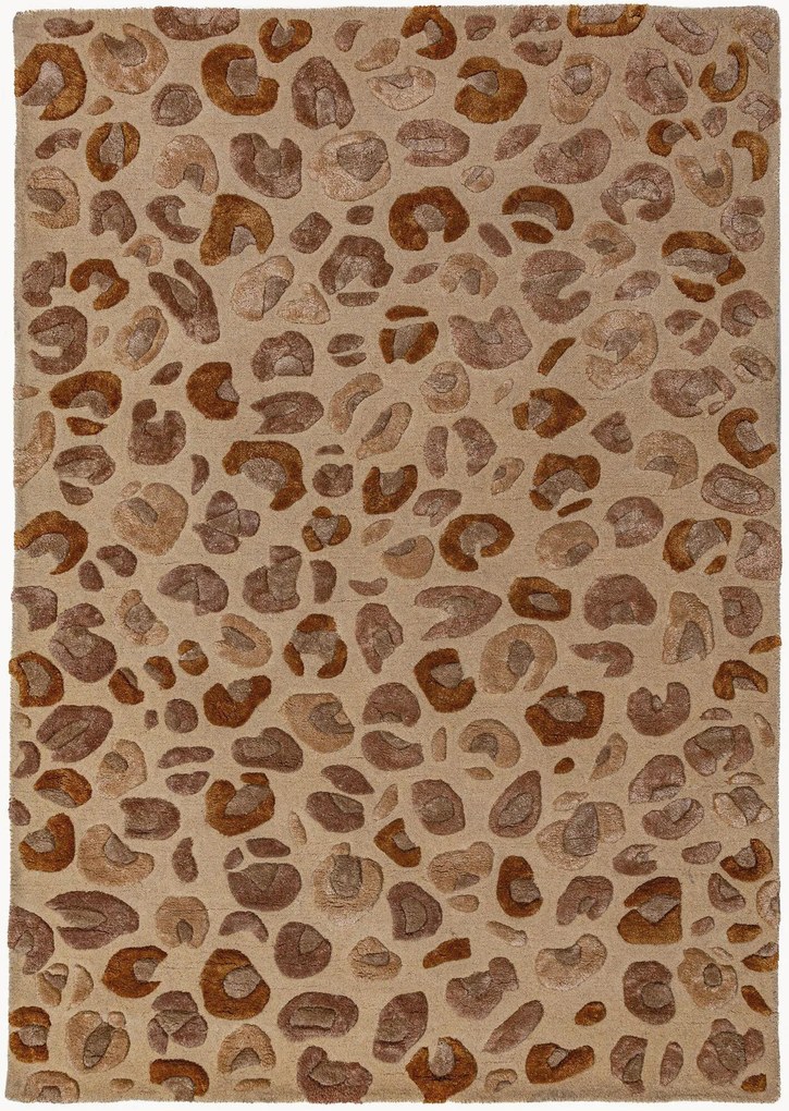 Handgetuft hoog-laag viscose vloerkleed Leopard Print