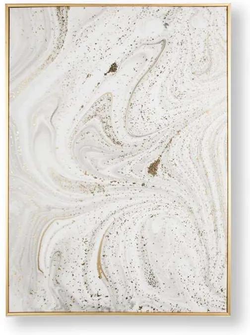 Art For The Home canvas schilderij Marmer - grijs/goud - 50x70 cm - Leen Bakker