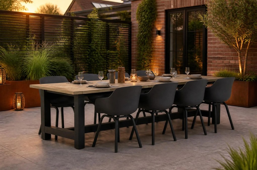 Tuinset 8 personen 300 cm Kunststof Grijs Lifestyle Garden Furniture Salina/San