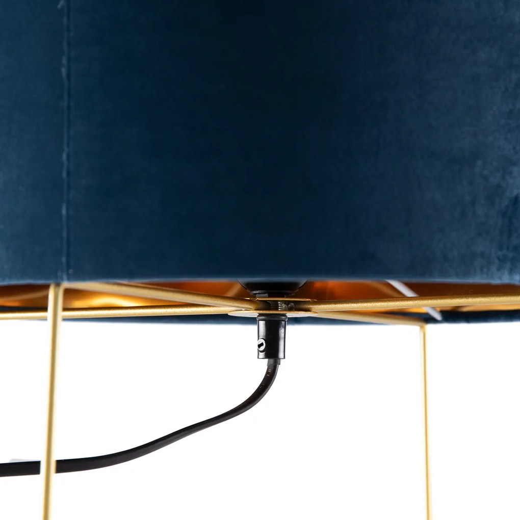 Moderne tafellamp blauw met goud - Rosalina Modern E27 Draadlamp rond Binnenverlichting Lamp