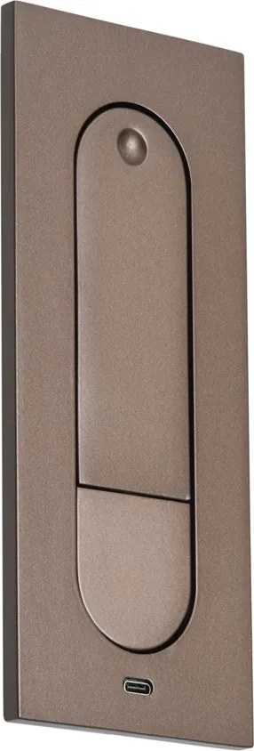 Set van 2 moderne wandlampen donkerbrons incl. LED en USB-C poort - Hilton