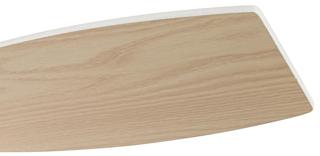 Buiten plafondventilator wit met hout print 91.3cm incl. LED dimbaar met afstandsbediening IP44 - Toledo