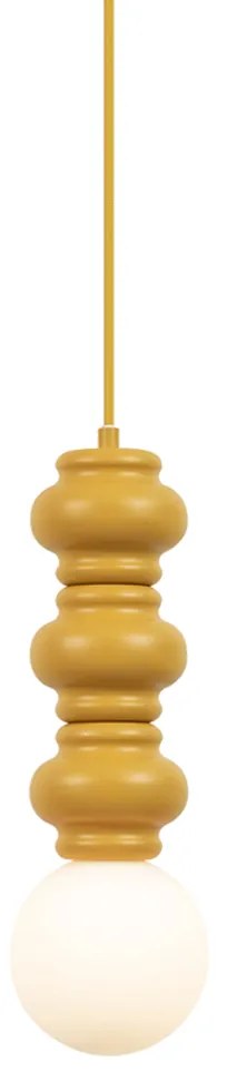 Retro hanglamp okergeel met mat glas - Fedde