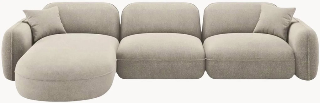 Modulaire fluwelen hoekbank Lucien, (4-zits), hoekdeel links