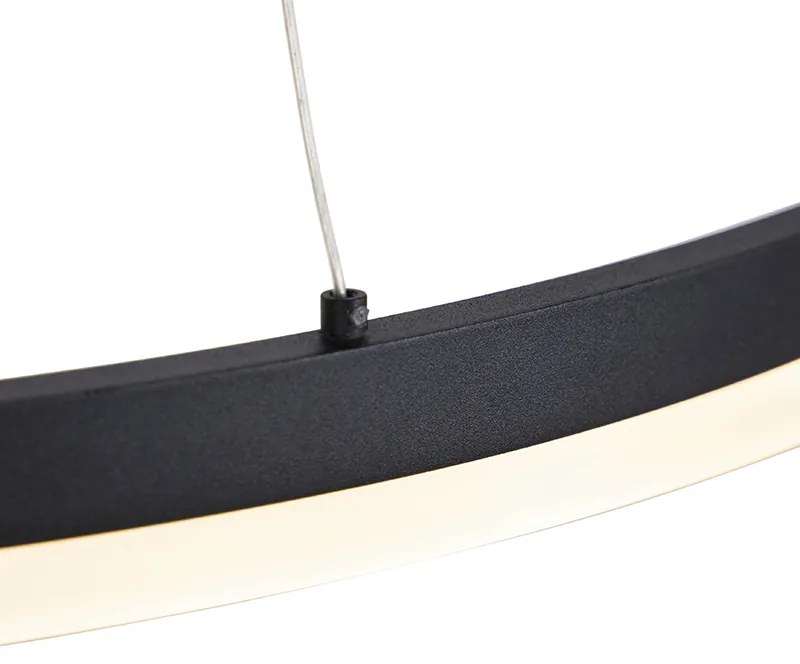 Design hanglamp zwart 80 cm incl. LED 3-staps dimbaar - Anello Design rond Binnenverlichting Lamp