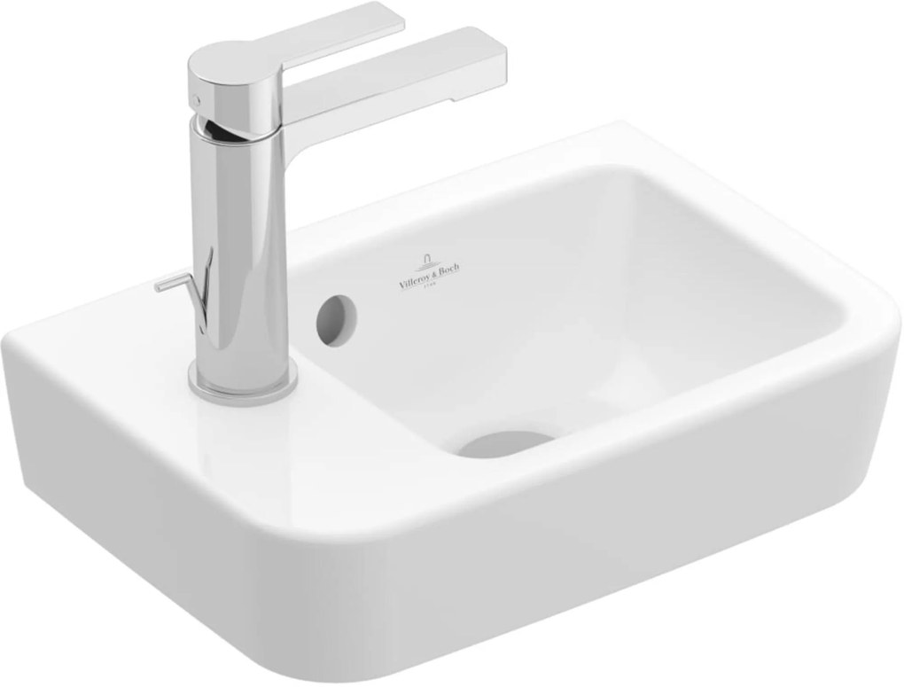 Villeroy & Boch O.Novo Fontein Zonder Overloop Bak Rechts Kraangat links 36x25x14,5 cm Wit CeramicPlus