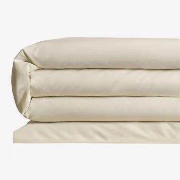 Agassi Dekbedovertrek In Percal Katoen Van 180 Draden Voor Een Bed Van 90 Cm Crema Cannoli & Bed 90cm (150 X 220 Cm) - Sklum