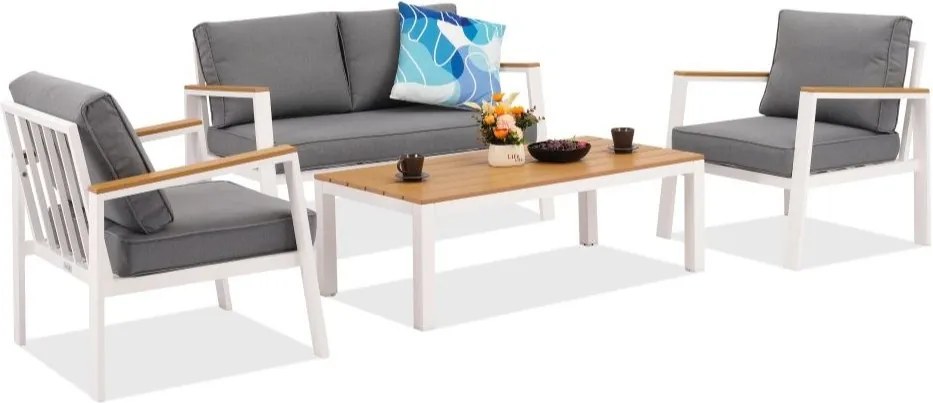 Zakintos Koffie 4 aluminium set wit Garden Point