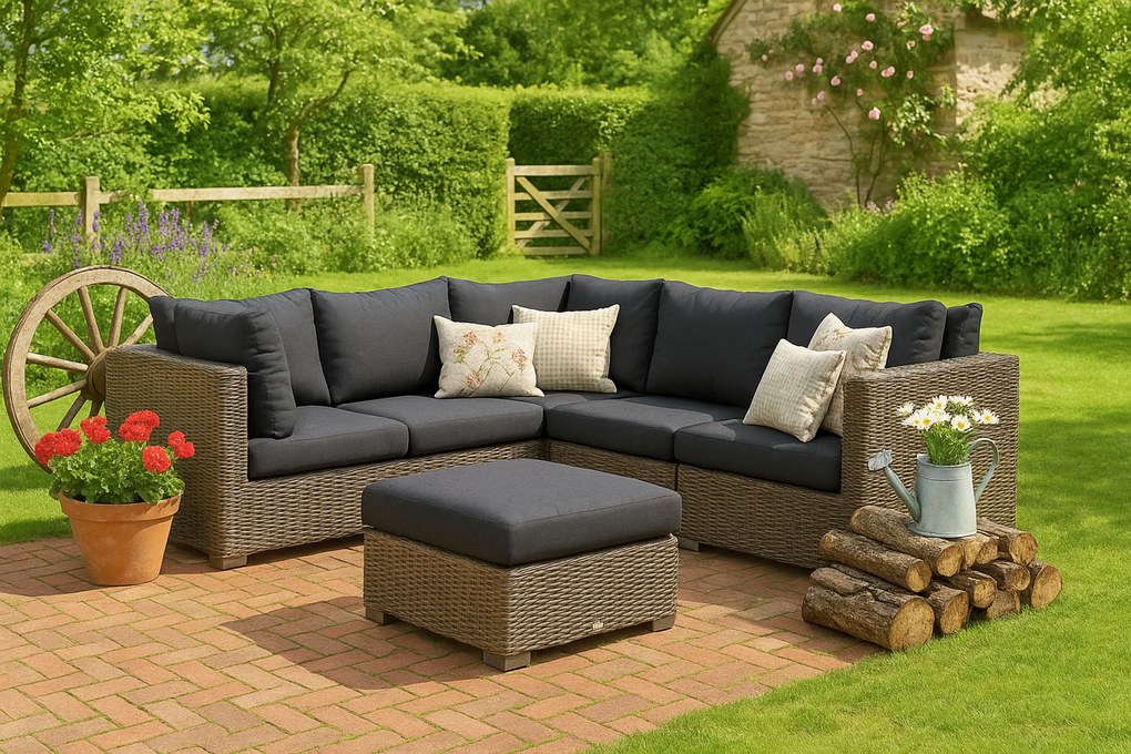 Hoek loungeset 5 personen Wicker Taupe Garden Collections Toronto