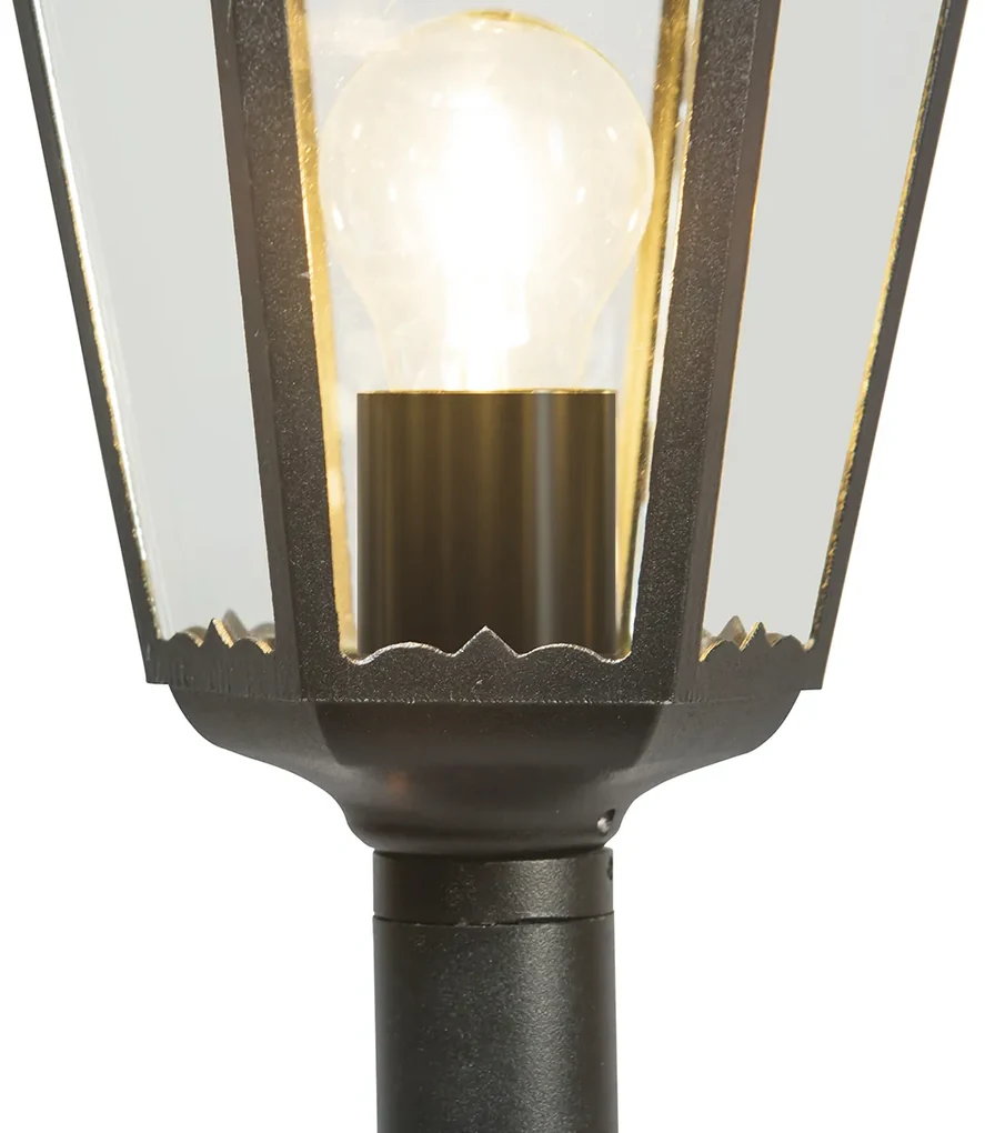 Klassieke staande buitenlamp zwart IP44 125 cm - New Orleans Klassiek / Antiek, Landelijk / Rustiek E27 IP44 Buitenverlichting