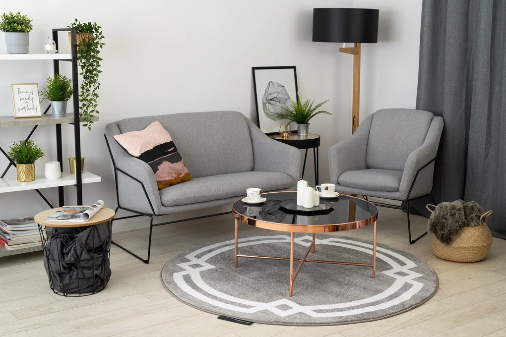 Tapijt HAMPTON Lux ROND grijskleuring