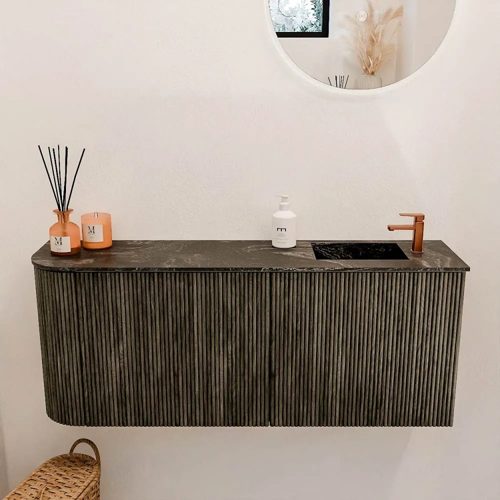Mondiaz Joya DLux 100cm toiletmeubel ronding links shadow met wastafel faye rechts 1 kraangat lava
