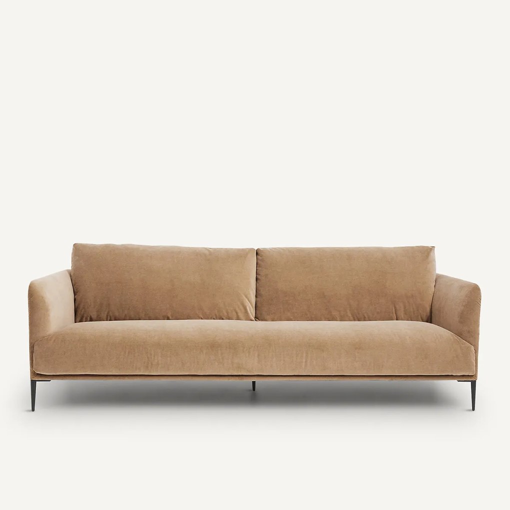 Zitbank in stonewashed fluweel, Oscar, ontwerp E. Gallina