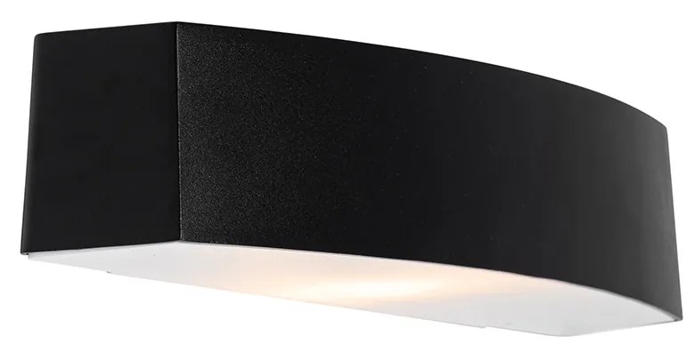 Moderne buiten wandlamp zwart IP44 - Bojan Modern E27 IP44 Buitenverlichting