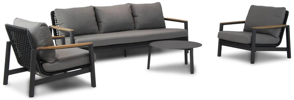 Stoel en Bank Loungeset 5 personen Aluminium/Rope Grijs Coco Ralph/Rimini